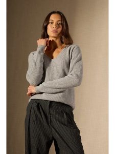 Perfect Cashmere Kaszmirowy sweter "Saphria" w kolorze szarym rozmiar: XXL. Szare swetry oversize Perfect Cashmere, xxl, bez wzorów, z kaszmiru, bez ramiączek. Za 302,35 zł.