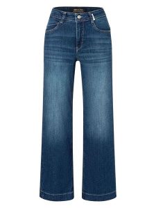 MAC Dżinsy "Dream Wide" - Comfort fit - w kolorze niebieskim rozmiar: 34/L32. Niebieskie jeansy MAC, z aplikacjami, z podwyższonym stanem. Za 224,52 zł.