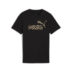 Młodzieżowa koszulka Essentials Graphic ze zwierzęcym wzorem PUMA Black. Czarna bluzki Puma, m, bez wzorów, eleganckie, bez kołnierzyka, bez ramiączek. Za 109,00 zł.