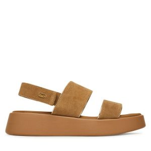Sandały Liu Jo. Brązowe sandały Liu Jo, bez wzorów, bez obcasa, na płaskiej podeszwie, bez zapięcia. Za 339,99 zł.