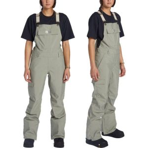 Spodnie narciarskie damskie DC Valiant Bib na szelkach 10K. Zielone spodnie sportowe DC Shoes, na zimę, l, bez wzorów, z poliesteru, narciarskie. Za 319,20 zł.