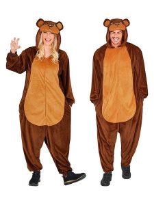Carnival Party Kombinezon kostiumowy "Bear" w kolorze brązowo-jasnobrązowym rozmiar: XXL. Brązowe kombinezony Carnival Party, xxl, bez wzorów, bez kołnierzyka, bez ramiączek, krótkie. Za 130,99 zł.