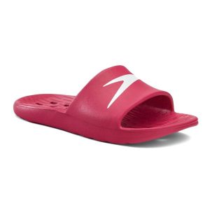 Klapki damskie Speedo Slide. Białe klapki Speedo, bez wzorów, bez obcasa. Za 143,96 zł.