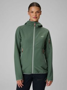 4F Kurtka softshell wiatroodporna damska - turkusowa S. Niebieskie kurtki 4f, l, bez wzorów, z materiału, bez kaptura. Za 299,99 zł.
