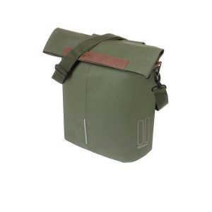 BASIL City Shopper torba rowerowa 14–16L z MIK hooks. Zielone shopper bag BASIL, bez wzorów, bez dodatków. Za 304,95 zł.