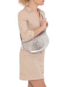 Lia Biassoni Skórzana saszetka "Scaffaiolo" w kolorze srebrnym - 31 x 20 x 1 cm rozmiar: onesize. Szare nerki i saszetki Lia Biassoni, bez wzorów, z materiału. Za 173,99 zł.