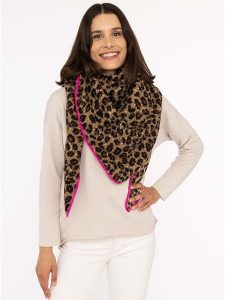 Zwillingsherz Chusta trójkątna "Leo" w kolorze beżowym - 200 x 130 cm rozmiar: onesize. Brązowe apaszki i chusty Zwillingsherz, bez wzorów, ze skóry. Za 82,99 zł.