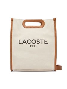 Lacoste Torebka Small Heritage Canvas Tote NF5232TD Beżowy jasny. Brązowe torebki klasyczne Lacoste, bez wzorów, z materiału, bez dodatków. Za 603,99 zł.