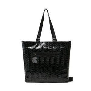 Torebka TOUS. Czarne shopper bag Tous, bez wzorów, bez dodatków. Za 639,99 zł.