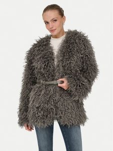 ONLY Futro Barcelona 15352755 Szary Regular Fit. Szare płaszcze ONLY, xl, bez wzorów, z futra, bez kaptura. Za 429,99 zł.