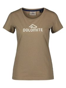 DOLOMITE Koszulka "Strenta" w kolorze jasnobrązowym rozmiar: XL. Brązowe bluzki Dolomite, xl, bez wzorów, z bawełny, bez kołnierzyka, bez ramiączek. Za 74,46 zł.