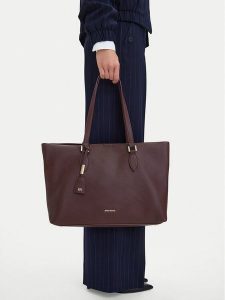 GINO ROSSI Torebka C- LDA9537 Bordowy. Czerwone shopper bag Gino Rossi, bez wzorów, ze skóry, bez dodatków. Za 259,99 zł.