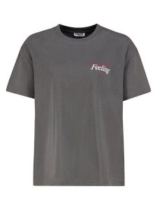 Sublevel Koszulka w kolorze antracytowym rozmiar: XS. Czarne bluzki Sublevel, xs, bez wzorów, bez kołnierzyka, bez ramiączek. Za 43,99 zł.