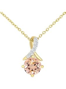 Revoni Złota zawieszka z diamentami i morganitem rozmiar: onesize. Pomarańczowe zawieszki Revoni, z diamentem, złote. Za 1 187,99 zł.