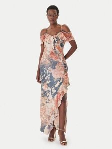 Guess Sukienka wieczorowa W6GK02 W1574 Kolorowy. Sukienki Guess, s, z aplikacjami, z syntetyku, wizytowe, bez kołnierzyka, bez ramiączek. Za 608,99 zł.