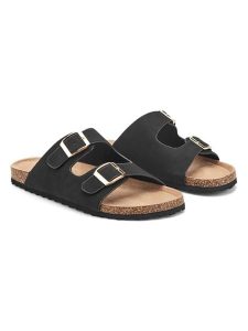 Inselhauptstadt Klapki w kolorze czarnym rozmiar: 42. Czarne klapki Inselhauptstadt, bez wzorów, z otwartym noskiem, bez obcasa. Za 96,14 zł.