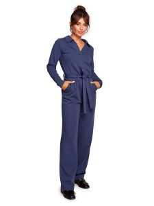 Be Wear Kombinezon w kolorze granatowym rozmiar: S. Niebieskie kombinezony Be Wear, s, bez wzorów, z tkaniny, bez kołnierzyka, bez ramiączek, długie. Za 197,63 zł.