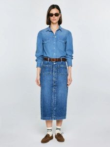 Koszula damska jeansowa z bufkami niebieska Indiana 164. Niebieskie koszule Big Star, l, bez wzorów, z bawełny, bez kołnierzyka, bez ramiączek. Za 249,99 zł.