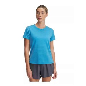 Koszulka do biegania damska Under Armour Launch. Niebieskie bluzki Under Armour, xs, bez wzorów, sportowe, bez kołnierzyka, bez ramiączek. Za 89,99 zł.