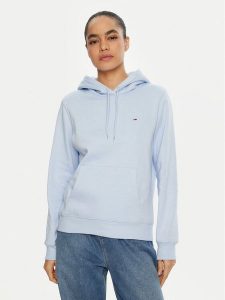 Tommy Jeans Bluza DW0DW19958 Błękitny Regular Fit. Niebieskie bluzy Tommy Jeans, s, bez wzorów, z bawełny, bez kaptura. Za 209,99 zł.