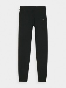 4F Legginsy dzianinowe damskie - czarne XS. Czarne legginsy 4f, bez wzorów, z bawełny, z podwyższonym stanem. Za 79,99 zł.