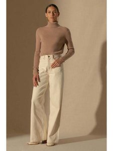 Perfect Cashmere Kaszmirowy sweter "Elly" w kolorze jasnobrązowym rozmiar: XL. Brązowe golfy Perfect Cashmere, bez wzorów, z kaszmiru. Za 478,99 zł.