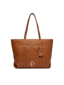 Beverly Hills Polo Club Torebka CEO-BHPC-C-024-09 Brązowy. Brązowe shopper bag Beverly Hills Polo Club, bez wzorów, z materiału, bez dodatków. Za 229,99 zł.