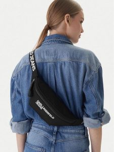 Karl Lagerfeld Jeans Nerka B1W30248 Czarny. Czarne nerki i saszetki Karl Lagerfeld Jeans, bez wzorów, z jeansu. Za 559,99 zł.