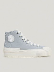 Pepe Jeans FOOTWEAR Sneakersy w kolorze błękitnym rozmiar: 37. Niebieskie trampki Pepe Jeans FOOTWEAR, bez wzorów, z jeansu, za kostkę, bez zapięcia. Za 149,31 zł.