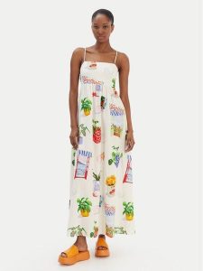 Seafolly Sukienka letnia La Boca 55597-DR Écru Regular Fit. Białe sukienki Seafolly, na lato, xs, bez wzorów, z bawełny, bez kołnierzyka, bez ramiączek. Za 645,99 zł.