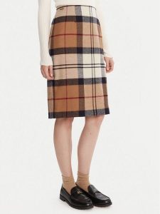 Barbour Spódnica mini Rosa LSK0064BR37 Beżowy Regular Fit. Brązowe spódnice Barbour, bez wzorów, z wełny, mini. Za 369,99 zł.