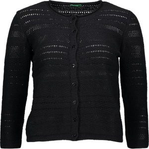 Kardigan w kolorze czarnym. Kardigany marki Benetton. W wyprzedaży za 64,95 zł.