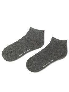 Tommy Hilfiger Skarpety krótkie 373001001 Szary. Szare skarpetki TOMMY HILFIGER, bez wzorów, z materiału. Za 39,99 zł.