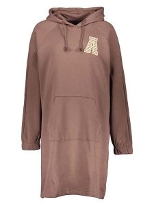 Adidas Sukienka dresowa w kolorze brązowym rozmiar: XXS. Brązowe sukienki ADIDAS, na co dzień, xxs, bez wzorów, z dresówki, bez kołnierzyka, bez ramiączek, midi, proste. Za 110,04 zł.
