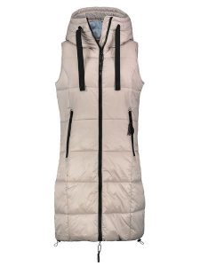 Sublevel Kamizelka pikowana w kolorze kremowym rozmiar: L. Brązowe kamizelki Sublevel, l, bez wzorów, bez kołnierzyka, bez ramiączek, bez kaptura. Za 195,45 zł.