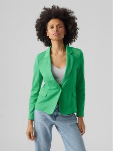 Vero Moda Marynarka Julia 10154123 Zielony Regular Fit. Zielone marynarki i żakiety Vero Moda, bez wzorów, z bawełny. Za 199,99 zł.