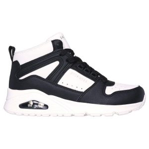 Buty do chodzenia damskie Skechers Uno High Regards Wbk Wbk. Czarne buty sportowe Skechers, bez wzorów, z materiału, bez zapięcia, trekkingowe. Za 445,00 zł.