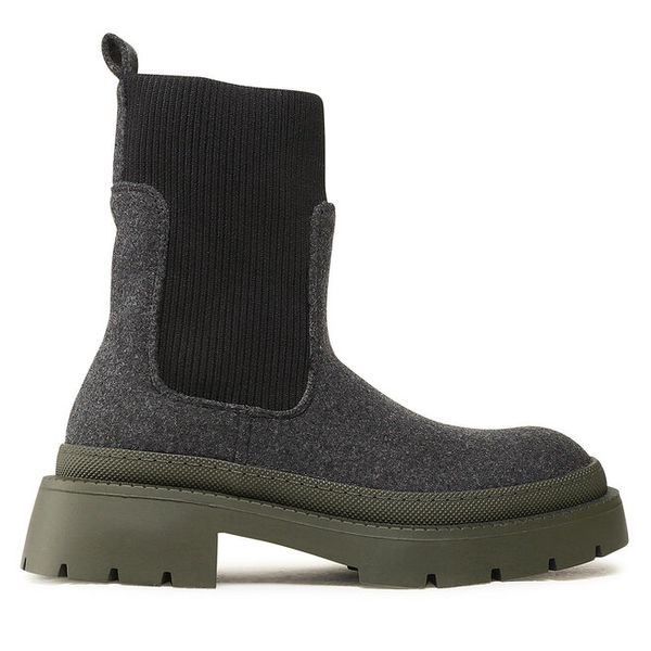 Sztyblety Jenny Fairy. Szare botki Jenny Fairy, bez wzorów, bez obcasa, na płaskiej podeszwie, bez zapięcia. Za 199,99 zł.