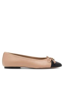 Nine West Baleriny 122AL4108 Beżowy. Brązowe balerinki Nine West, bez wzorów, ze skóry, bez obcasa, bez zapięcia. Za 199,99 zł.