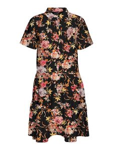 Vero Moda Sukienka "Jeanett" w kolorze czarnym ze wzorem rozmiar: XS. Czarne sukienki Vero Moda, xs, bez wzorów, bez kołnierzyka, bez ramiączek, mini. Za 35,10 zł.