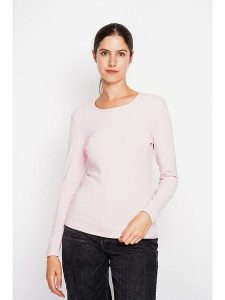 ASSUILI Koszulka w kolorze jasnoróżowym rozmiar: 34. Różowe bluzki Assuili, bez wzorów, z bawełny, klasyczne, bez kołnierzyka, bez ramiączek. Za 78,99 zł.