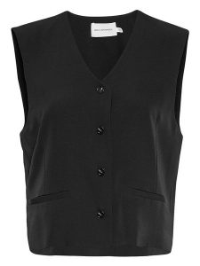 MOSS COPENHAGEN Kamizelka "Nichelle" w kolorze czarnym rozmiar: XS. Czarne kamizelki Moss Copenhagen, xs, bez wzorów, bez kołnierzyka, bez ramiączek, bez kaptura. Za 79,03 zł.