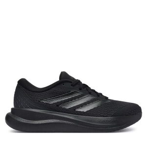 Buty do biegania adidas. Czarne buty sportowe ADIDAS, bez wzorów, bez zapięcia, do biegania. Za 259,99 zł.