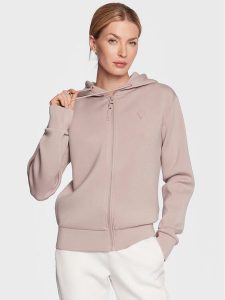 Guess Bluza Allie V3RQ11 K7UW2 Różowy Regular Fit. Czerwone bluzy Guess, xs, z aplikacjami, z wiskozy, bez kaptura. Za 229,99 zł.