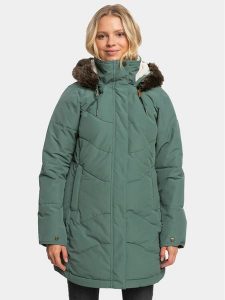 Roxy Płaszcz zimowy Ellie Jk Otlr ERJJK03554 Zielony Regular Fit. Zielone płaszcze Roxy, na zimę, s, bez wzorów, z syntetyku, bez kaptura. Za 729,99 zł.
