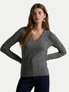 Polo Ralph Lauren Sweter 211971866500 Szary Slim Fit. Szare swetry klasyczne Polo Ralph Lauren, m, z wełny, bez kołnierzyka. Za 589,99 zł.