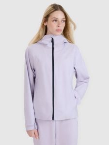 4F Kurtka przejściowa membrana 5000 damska - fioletowa S. Fioletowe kurtki 4f, m, bez wzorów, z dzianiny, z kapturem. W wyprzedaży za 139,99 zł.