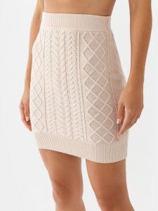 Guess Spódnica mini W3YD68 Z37L1 Szary Regular Fit. Szare spódnice Guess, l, z aplikacjami, z syntetyku, mini. Za 219,99 zł.