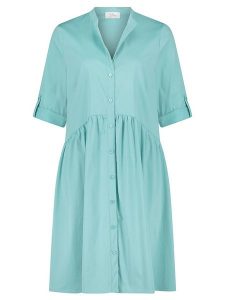 Vera Mont Sukienka w kolorze turkusowym rozmiar: 42. Niebieskie sukienki Vera Mont, bez wzorów, z bawełny, bez kołnierzyka, bez ramiączek, midi. Za 161,34 zł.