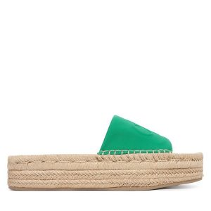 Espadryle Calvin Klein. Zielone espadryle Calvin Klein, bez wzorów, bez obcasa. Za 409,99 zł.